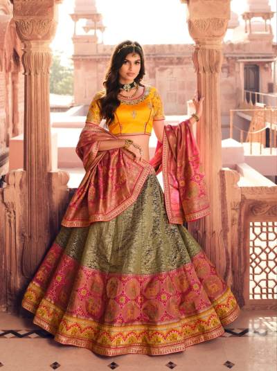 Royal vol 21 Kanjivarm Silk Wedding Lehnega Choli For Womne